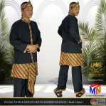 PANGSI DEWASA HITAM KOMBINASI BATIK DENGAN DODOT ( Batik Coklat )